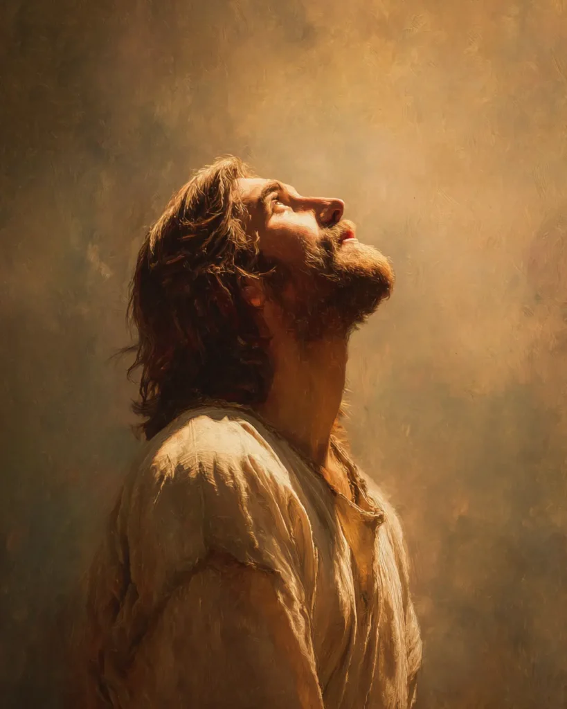 Jesus looking to heaven