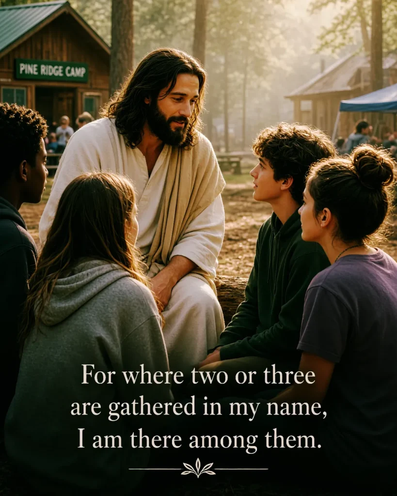 For where two or three are gathered in my name, I am there among them.