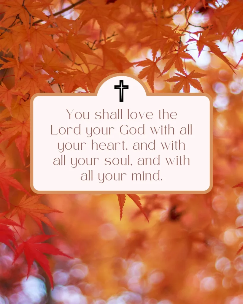 You shall love the Lord your God with all your heart, and with all your soul, and with all your mind.